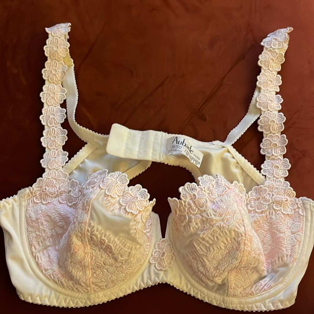 Aubade beautiful white and pink push up bra 34D